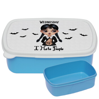 Wednesday Adams, i hate people, ΜΠΛΕ παιδικό δοχείο φαγητού (lunchbox) πλαστικό (BPA-FREE) Lunch Βox M18 x Π13 x Υ6cm