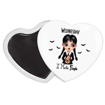 Wednesday Adams, i hate people, Μαγνητάκι καρδιά (57x52mm)