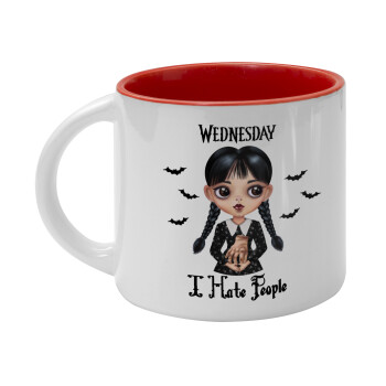 Wednesday Adams, i hate people, Κούπα κεραμική 400ml Λευκή/Κόκκινη