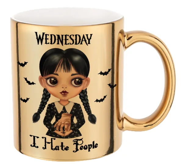 Wednesday Adams — Mug ceramic, gold mirror, 330ml