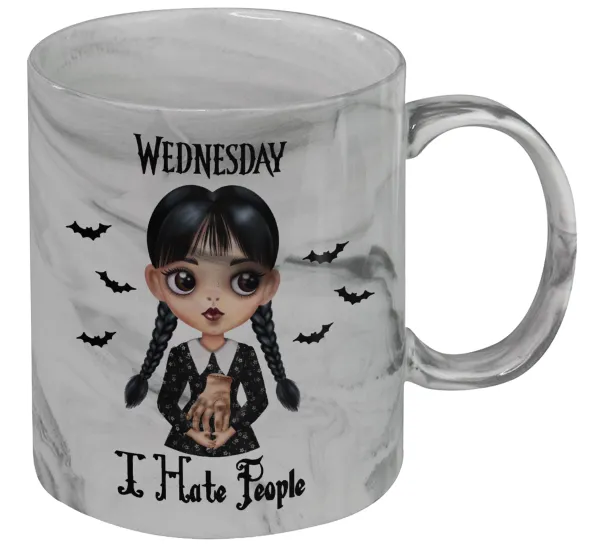 Wednesday Adams — Κούπα κεραμική, marble style (μάρμαρο), 330ml