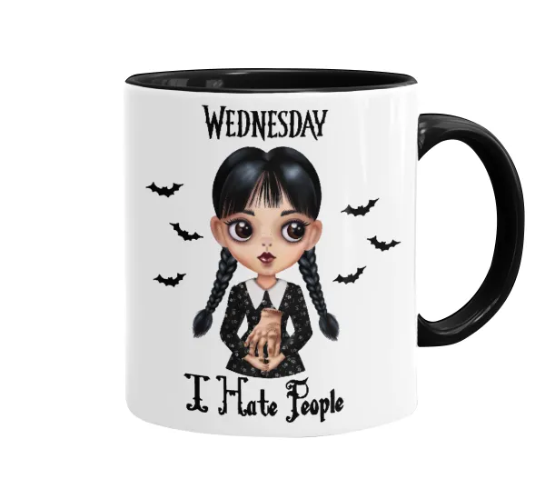 Wednesday Adams — Κούπα χρωματιστή μαύρη, κεραμική, 330ml