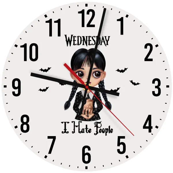 Wednesday Adams — Ρολόι τοίχου ξύλινο 30cm