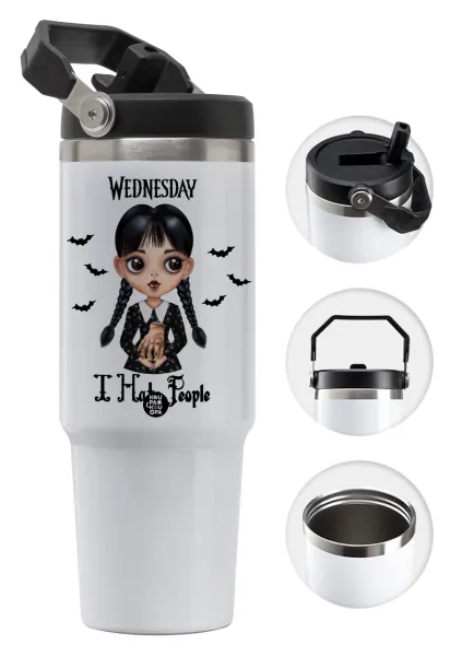 Wednesday Adams — Θερμός Ανοξείδωτο 30oz με χερούλι