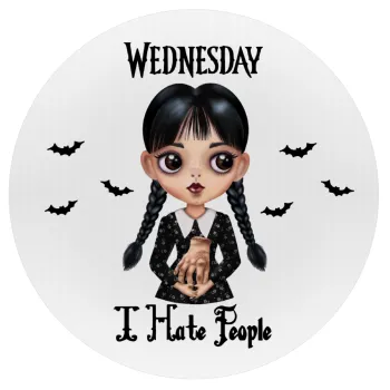 Wednesday Adams, i hate people, Mousepad Στρογγυλό 20cm