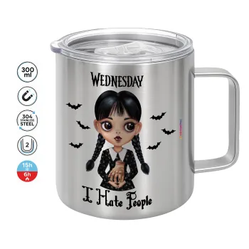 Wednesday Adams, i hate people, Mug Stainless steel double wall 300ml