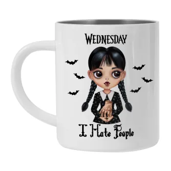 Wednesday Adams, i hate people, Mug Stainless steel double wall 300ml