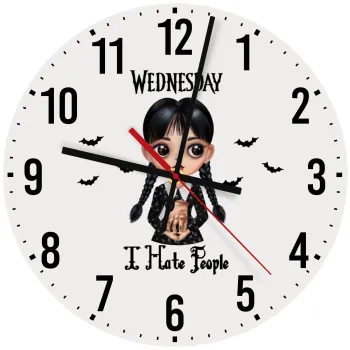 Wednesday Adams, i hate people, Ρολόι τοίχου ξύλινο (30cm)
