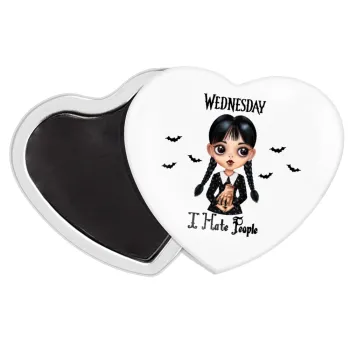 Wednesday Adams, i hate people, Μαγνητάκι καρδιά (57x52mm)