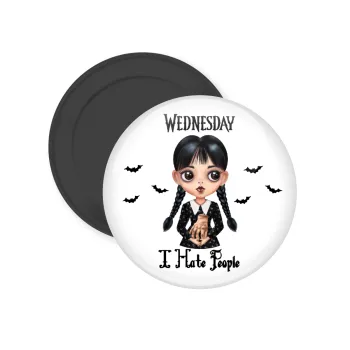 Wednesday Adams, i hate people, Μαγνητάκι ψυγείου στρογγυλό διάστασης 5cm