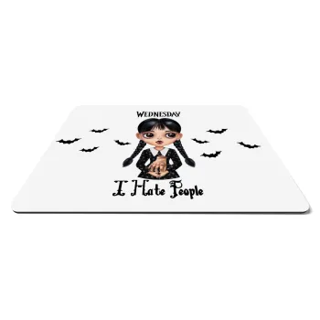 Wednesday Adams, i hate people, Mousepad rect 27x19cm