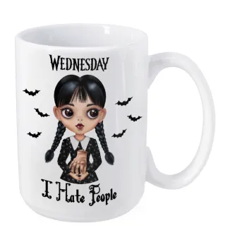 Wednesday Adams, i hate people, Κούπα Mega, κεραμική, 450ml