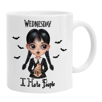Wednesday Adams, i hate people, Κούπα, κεραμική, 330ml