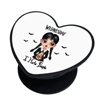 Wednesday Adams, i hate people, Phone Holders Stand  καρδιά Μαύρο Βάση Στήριξης Κινητού στο Χέρι