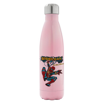 Spiderman no way home, Metal mug thermos Pink Iridiscent (Stainless steel), double wall, 500ml