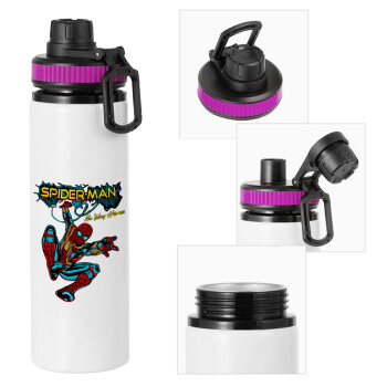 Spiderman no way home, Metallic water bottle with safety lid, 850ml aluminum
