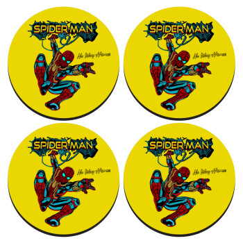 Spiderman no way home, SET of 4 round wooden coasters (9cm)