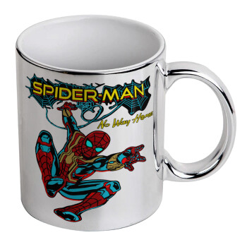 Spiderman no way home, Κούπα κεραμική, ασημένια καθρέπτης, 330ml