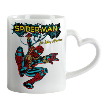 Spiderman no way home, Mug heart handle, ceramic, 330ml