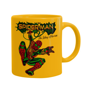 Spiderman no way home, Ceramic coffee mug yellow, 330ml (1pcs)