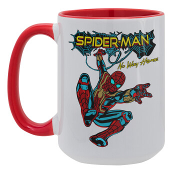 Spiderman no way home, Κούπα Mega 15oz, κεραμική Κόκκινη, 450ml