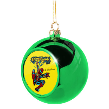 Spiderman no way home, Χριστουγεννιάτικη μπάλα δένδρου Πράσινη 8cm