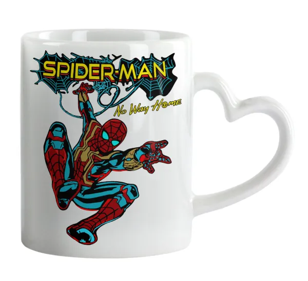 Spiderman no way home — Κούπα καρδιά χερούλι λευκή, κεραμική, 330ml