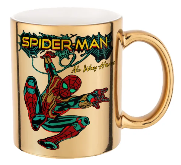 Spiderman no way home — Mug ceramic, gold mirror, 330ml