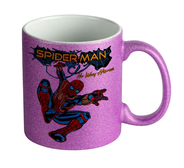 Spiderman no way home — Κούπα Μωβ Glitter που γυαλίζει, κεραμική, 330ml