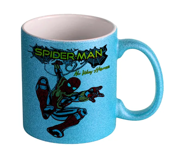 Spiderman no way home — Κούπα Σιέλ Glitter που γυαλίζει, κεραμική, 330ml