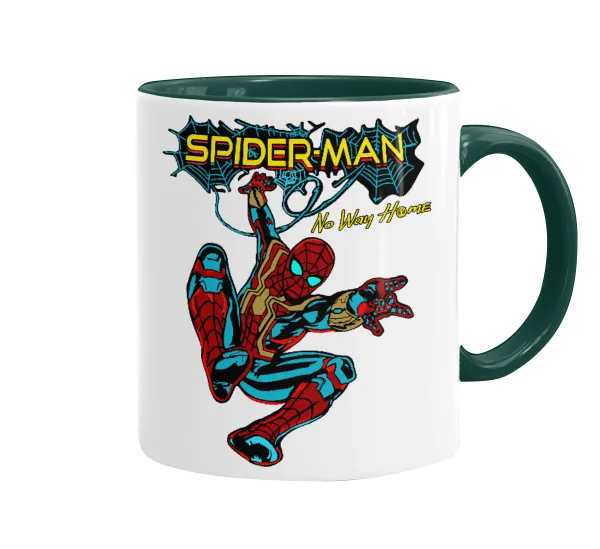 Spiderman no way home — Κούπα χρωματιστή πράσινη, κεραμική, 330ml