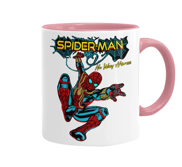 Spiderman no way home — Mug colored pink, ceramic, 330ml
