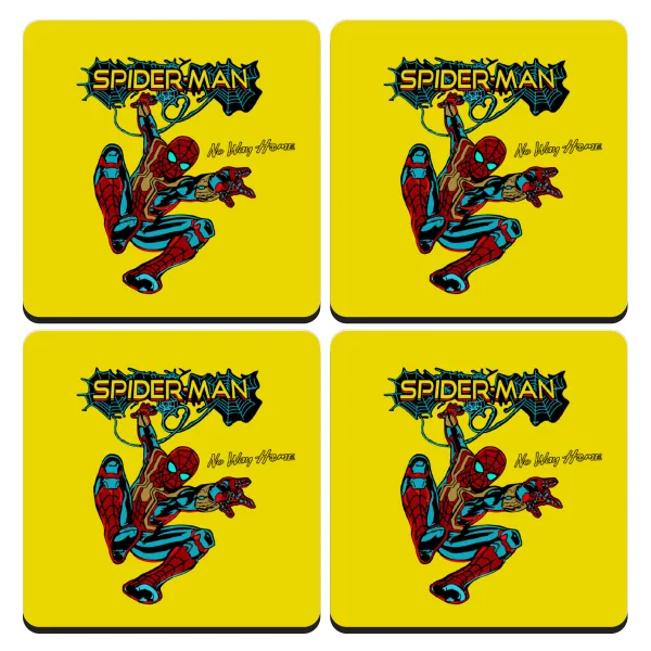 Spiderman no way home — Σουβέρ ξύλινα τετράγωνα (9cm)