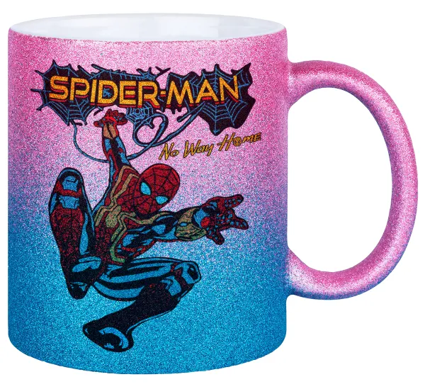 Spiderman no way home — Κούπα Χρυσή/Μπλε Glitter, κεραμική, 330ml