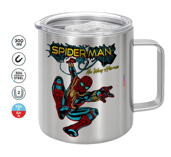 Spiderman no way home — Double-walled stainless steel mug 300ml with temperature-retaining lid