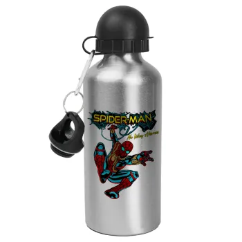 Spiderman no way home, Metallic water jug, Silver, aluminum 500ml