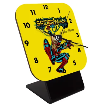 Spiderman no way home, Επιτραπέζιο ρολόι ξύλινο με δείκτες (10cm)
