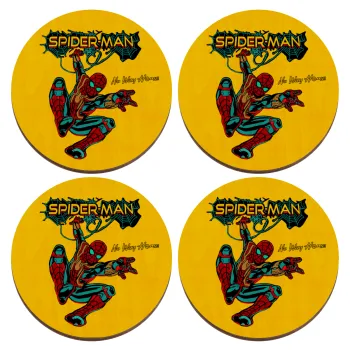 Spiderman no way home, ΣΕΤ x4 Σουβέρ ξύλινα στρογγυλά plywood (9cm)