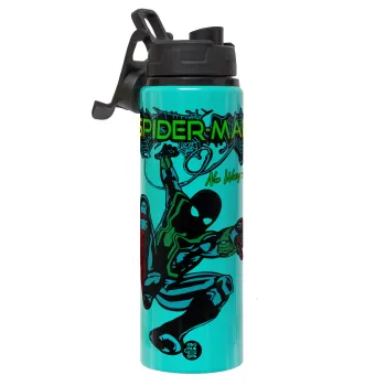 Spiderman no way home, Μεταλλικό παγούρι νερού με καπάκι ασφαλείας, αλουμινίου 850ml