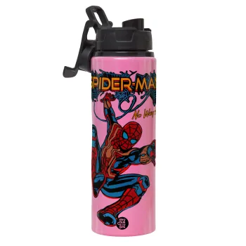 Spiderman no way home, Μεταλλικό παγούρι νερού με καπάκι ασφαλείας, αλουμινίου 850ml