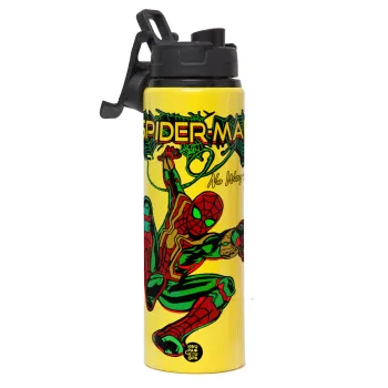 Spiderman no way home, Μεταλλικό παγούρι νερού με καπάκι ασφαλείας, αλουμινίου 850ml