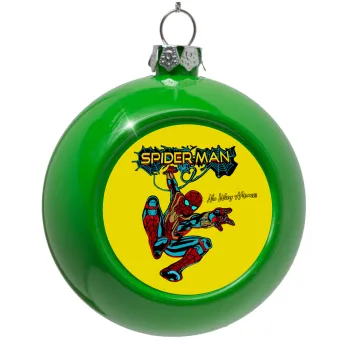 Spiderman no way home, Green Christmas tree ornament bauble 8cm