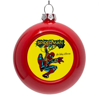 Spiderman no way home, Red Christmas tree ornament bauble 8cm