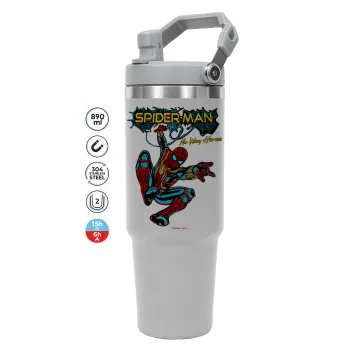 Spiderman no way home, ΓΚΡΙ χρώματος Θερμός Ανοξείδωτο 890ml (30oz) με χερούλι