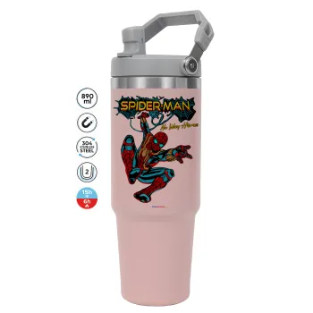 Spiderman no way home, ΡΟΖ χρώματος Θερμός Ανοξείδωτο 890ml (30oz) με χερούλι