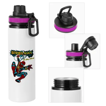 Spiderman no way home, Metallic water bottle with safety lid, 850ml aluminum