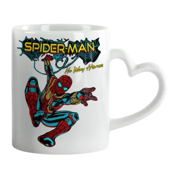 Spiderman no way home, Κούπα καρδιά χερούλι λευκή, κεραμική, 330ml