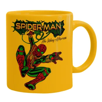 Spiderman no way home, Κούπα, κεραμική κίτρινη, 330ml