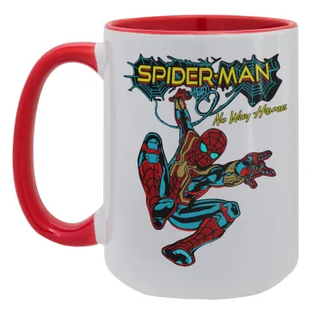 Spiderman no way home, Κούπα Mega 15oz, κεραμική Κόκκινη, 450ml