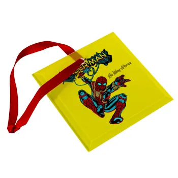 Spiderman no way home, Christmas ornament, glass square ornament 9x9cm